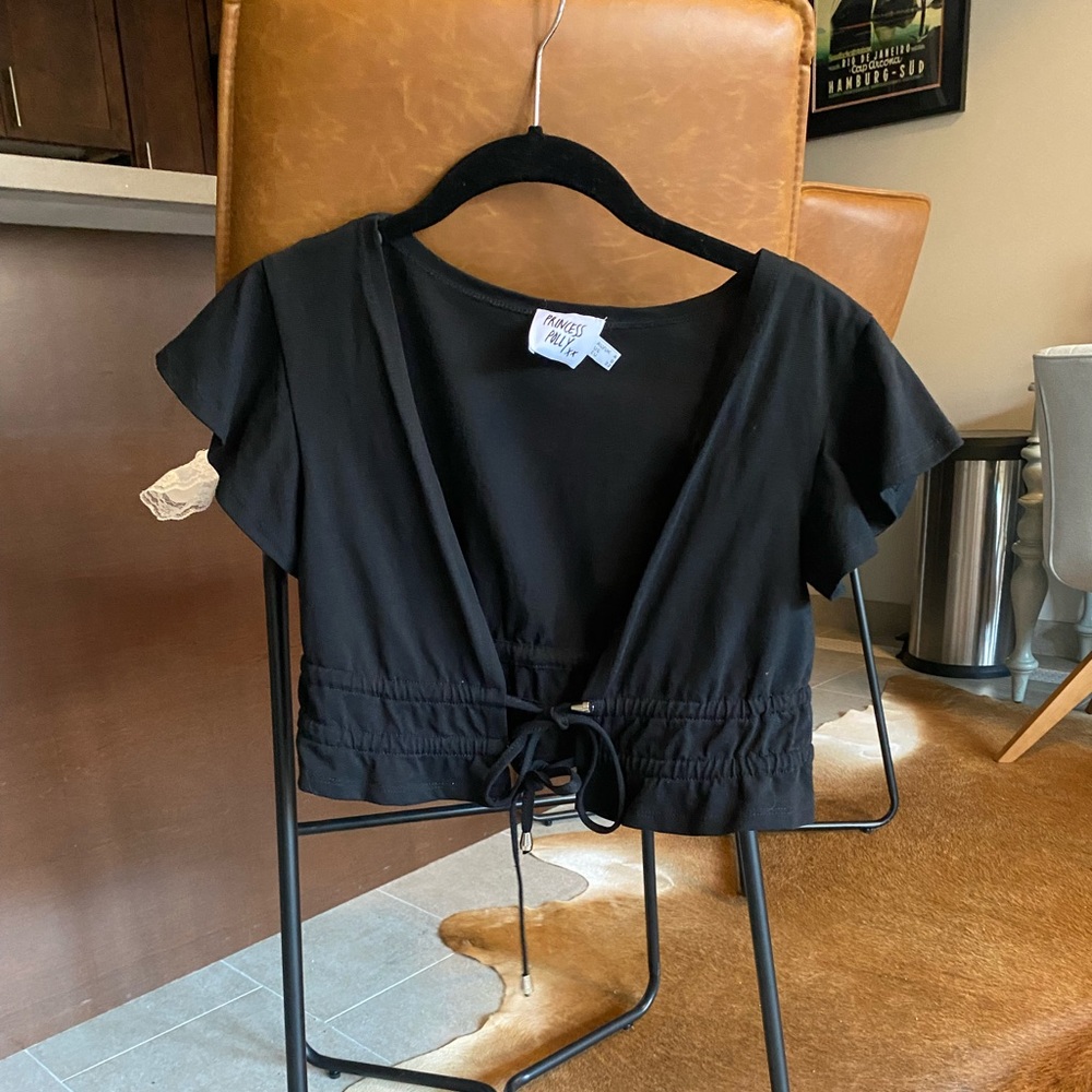 Princess Polly Jamison Reid Crop Top Black — US 0